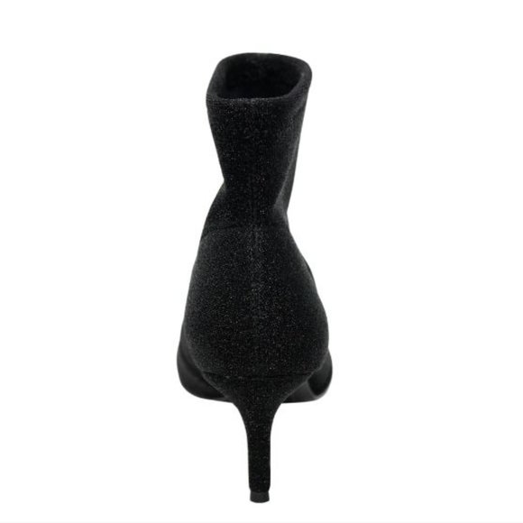 CHARLES BY CHARLES DAVID AMSTEL 2 Black Glitter Sock Ankle Booties - Picture 3 of 3